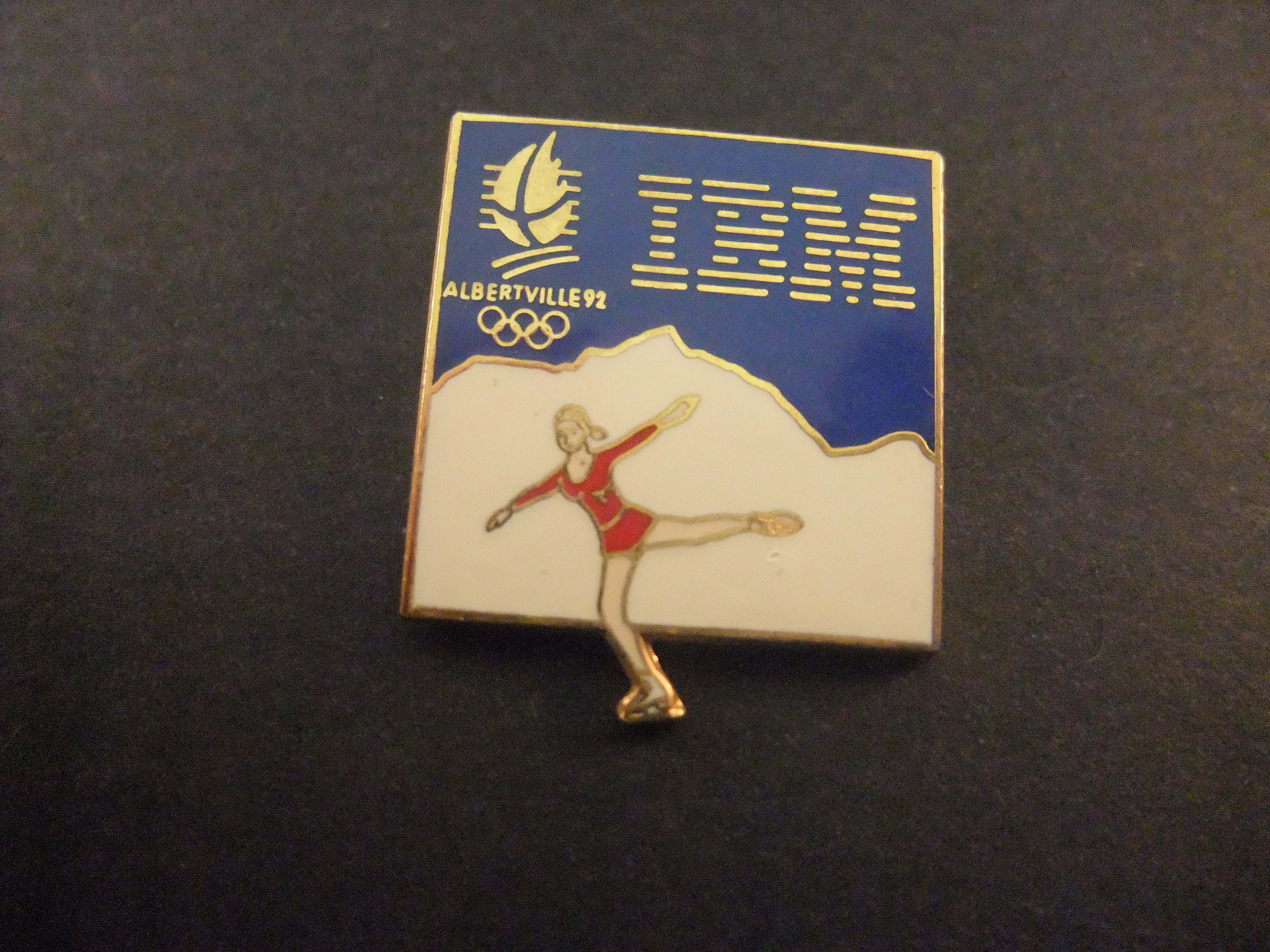 Olympische winterpelen Albertville 1992 sponsor IBM computers kunstrijden op de schaats